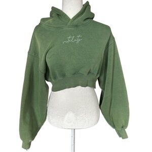 Vitality Green Affirmation Cropped Hoodie Sweater Size Medium